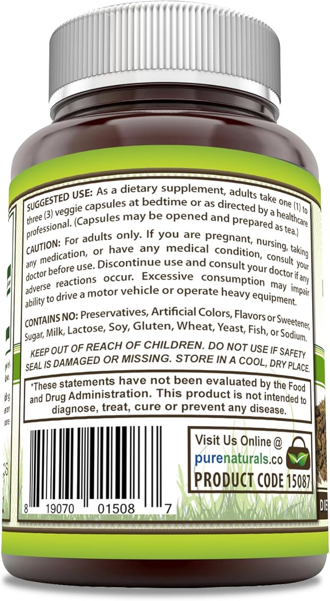 Pure Naturals Valerian Root Supplement | 500 Mg | Veggie Capsules | Non-GMO | Gluten Free | Made in USA (250 Count)