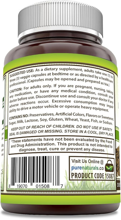 Pure Naturals Valerian Root Supplement | 500 Mg | Veggie Capsules | Non-GMO | Gluten Free | Made in USA (250 Count)