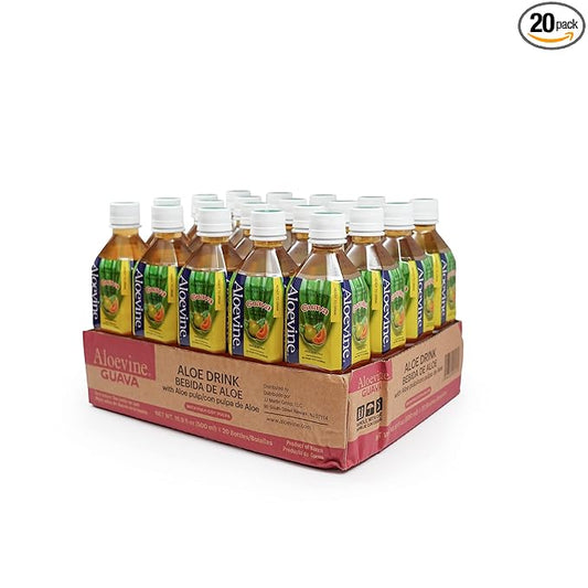 Aloevine Aloe Vera Drink (Guava, 16.9 oz 20 Pack)