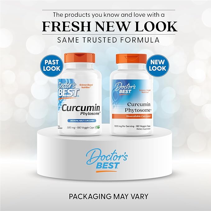 Doctors Best Curcumin Phytosome, Bioavailable Curcumin, Non-GMO, Gluten Free, Soy Free, Vegan 180 Veggie Caps