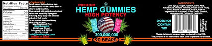 Hemp Gummy Edibles Calm Sleep-Support Peace and Relaxation-High Strength, Tasty Fruity Flavors-Made in USA