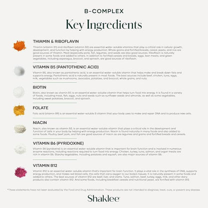 Shaklee - B-Complex- The Ultimate Energy Boost with Patented Bioactivated Absorption System™ - B Vitamins for Enhanced Well-Being - Supports Energy, Cardiovascular, and Brain Health - 240 Tablets