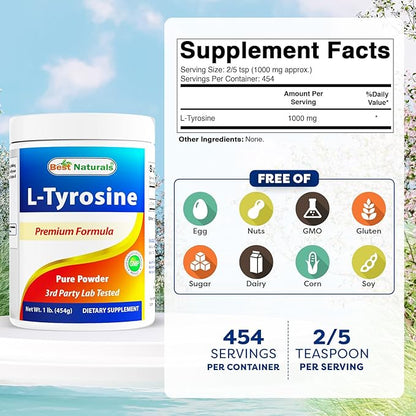Best Naturals L-Tyrosine Pure Powder 1 Pound