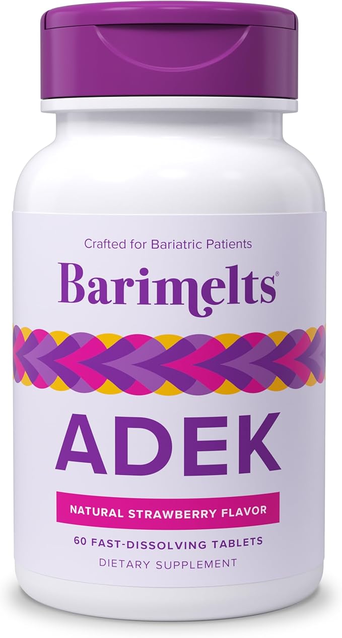 Barimelts ADEK - 60 Fast-Dissolving Tablets (2-Month Supply) - Sugar-Free Bariatric Vitamins for Women Including Vitamin A, Vitamin D, Vitamin E & Vitamin K, Natural Strawberry Flavor