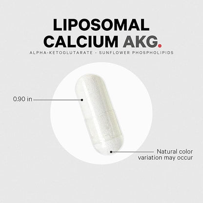 Codeage Liposomal Calcium AKG Supplement - Calcium Alpha-Ketoglutarate - 2-Month Supply - Liposomal Delivery - 1 Capsule Per Serving - Non-GMO, Gluten-Free - 60 Capsules