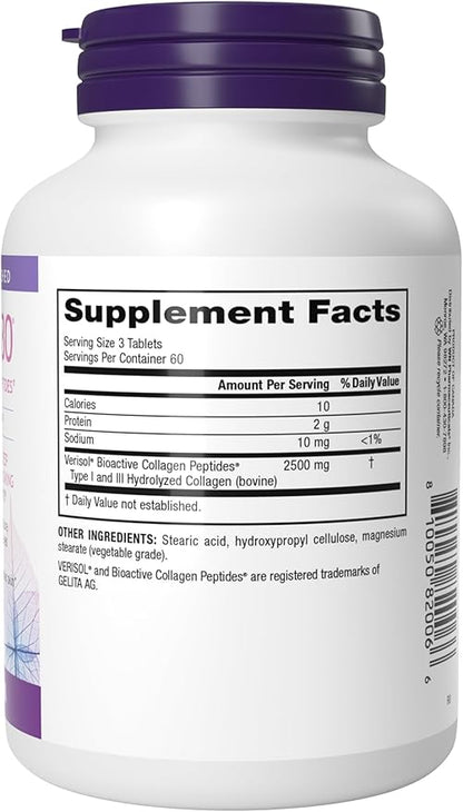 Webber Naturals Collagen30 Anti-Wrinkle, 2,500mg of Bioactive Collagen Peptides Per Serving, 180 Tablets, Helps Reduce Deep Wrinkles, Fine Lines & Stimulates Skin Cells, Non GMO, Dairy & Gluten Free