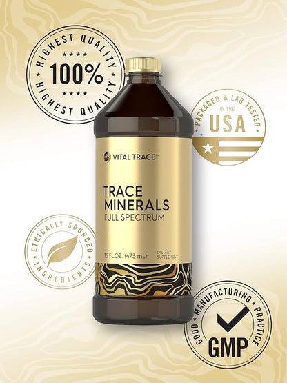 Carlyle Trace Minerals | 16 fl oz | Full Spectrum Minerals Supplement | Vegetarian, Non-GMO and Gluten Free Liquid | by Vital Trace