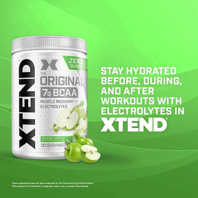 XTEND Original BCAA Powder 7g BCAA and 2.5g L-Glutamine, Sugar Free Post Workout Muscle Recovery Drink with Amino Acids for Men & Women, 30 Servings