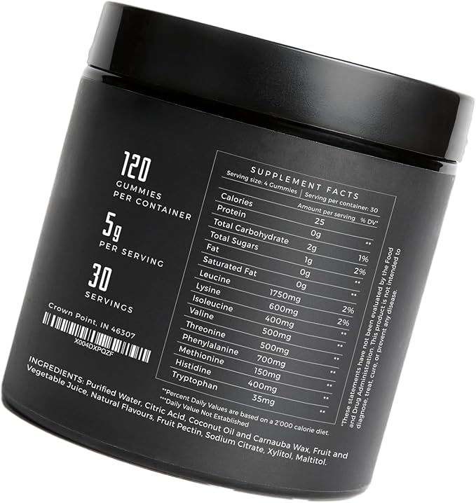 Endeavor Essential Amino Acids Gummies 5g Serving Sugar Free Supplements for Men and Women, EAA Gummy Vegan 120 Count 30 Day Supply