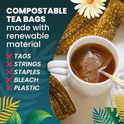 Organic Chamomile Tea — 100 Tea Bags | Organic Herbal Tea From Single Origin | Eco-Friendly Tea Bags | Non-GMO Caffeine Free Tea With Zero Sugar | Cederberg Tea Company