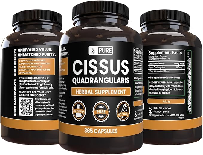 Pure Original Ingredients Cissus Quadrangularis (365 Capsules) No Magnesium Or Rice Fillers, Always Pure, Lab Verified