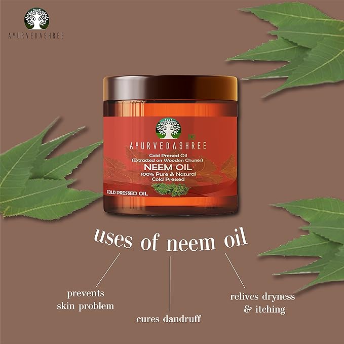 Cold Pressed Neem Oil 100 ML, 3.38 fl oz. | Extracted on Wooden Churner with Traditional Method to Sustain maximum nutrition, Cold-Pressed, 100% Pure & Natural
