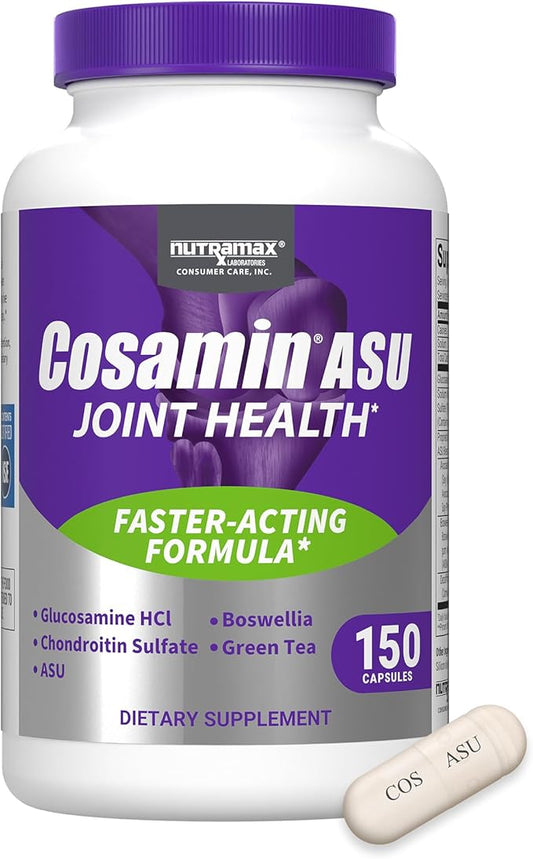 Nutramax Cosamin® ASU Joint Health Supplement with Glucosamine, Chondroitin & ASU for Men’s & Women's Joint Health, 150 Capsules
