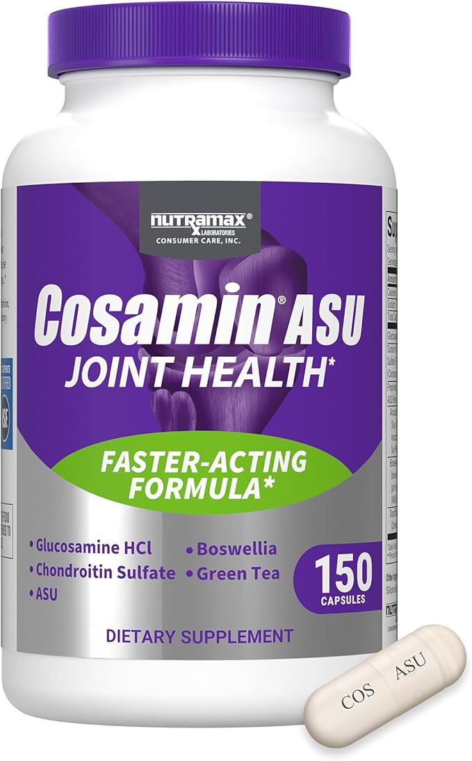 Nutramax Cosamin® ASU Joint Health Supplement with Glucosamine, Chondroitin & ASU for Men’s & Women's Joint Health, 150 Capsules