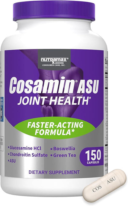 Nutramax Cosamin® ASU Joint Health Supplement with Glucosamine, Chondroitin & ASU for Men’s & Women's Joint Health, 150 Capsules
