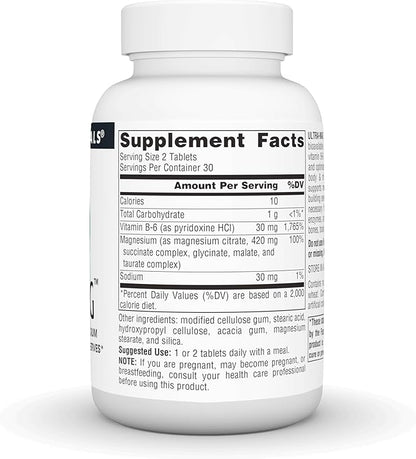 Source Naturals Ultra-Mag, 5-in-1 Bioavailable Magnesium - Relaxes Muscles & Calms Nerves* - 60 Vegan Tablets