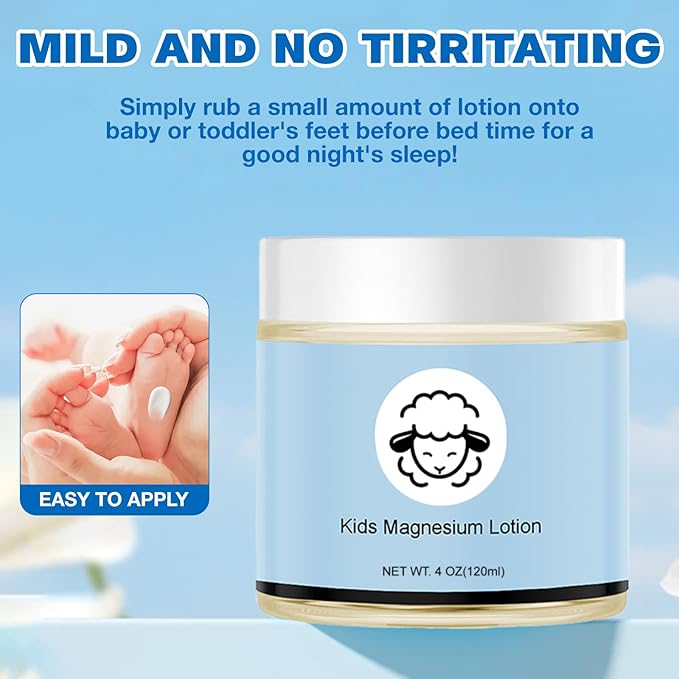 Magnesium Lotion for Kids,Magnesium Lotion for Sleep,Topical Magnesium Cream Helps Kids Stay Calm at Bedtime and During The Night (4 oz)