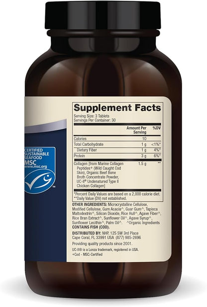 Dr. Mercola Collagen Complex Dietary Supplement, Type I, II and II, 30 Servings (90 Tablets), Non GMO, Gluten Free, Soy Free