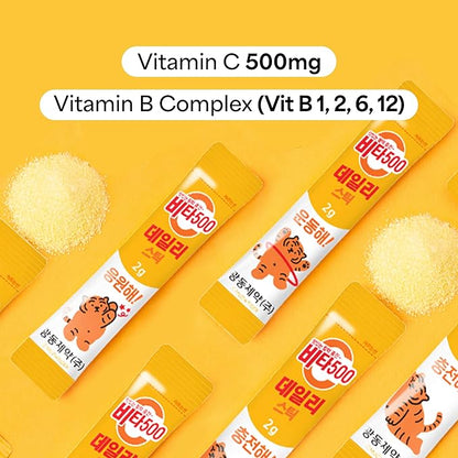 Vita500 Multivitamin Powder Daily Stick, Improve Strong Immune, & Energy Boost with Vitamin C 500mg, and Vitamin B Complex (30 Sticks of 500mg)