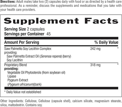 Country Life Saw Palmetto & Pygeum Extract - Prostate Health Supplement for Men's Health - Promotes Healthy Urinary Tract Function, 90 Capsules