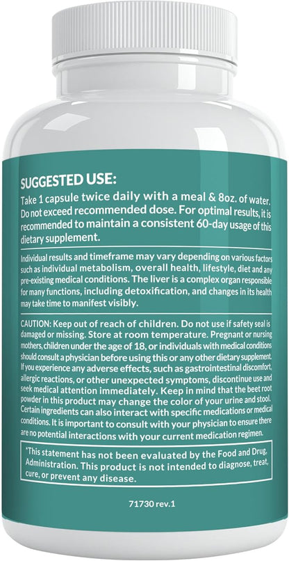 32-in-1 Liver Cleanse Detox and Repair with Milk Thistle, Silymarin, Artichoke Extract and Beetroot Powder for Liver Support - Liver Supplement with Active Liver Health Formula - 1426mg (90ct)