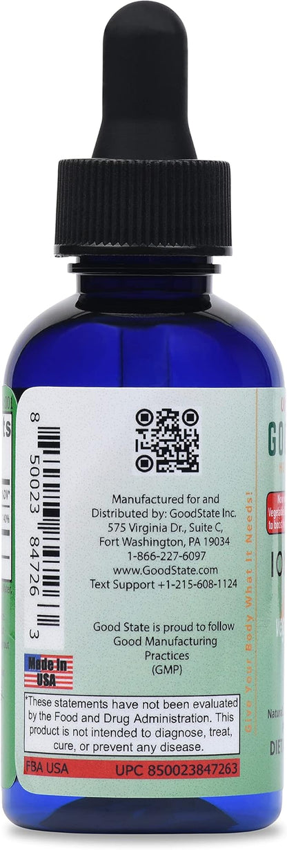 Good State Liquid Ionic Zinc Concentrate Made with Vegetable Glycerin | 15 mg per Serving | 118 Servings | Immune Support | Vegan Friendly