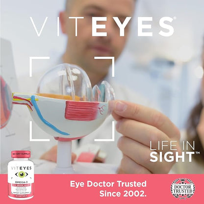 Viteyes Omega-3 Vision Health Supplement, EPA & DHA Rich Dietary Supplement, 90 Softgels