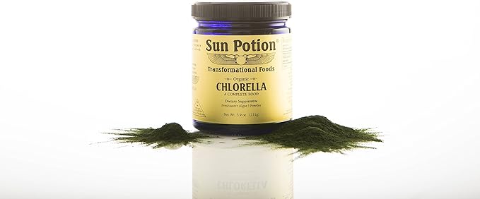 Chlorella Powder 111g by Sun Potion - Premium Organic Superfood, Pure Supplement, Rich in Vitamins, Protein, and Fatty Acids - Vegan, Nutrition, and Potent