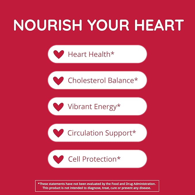 Red Yeast Rice with CoQ10 Supplement 1200 mg - Supports Cholesterol Balance, Heart Health & Circulation - Antioxidant Support with Coenzyme Q10 - Non-GMO, Vegan, 60 Ct