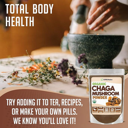 XPRS Nutra Separated Size 000 Capsules (1000 Count) with Chaga Powder (16 Ounce) Bundle