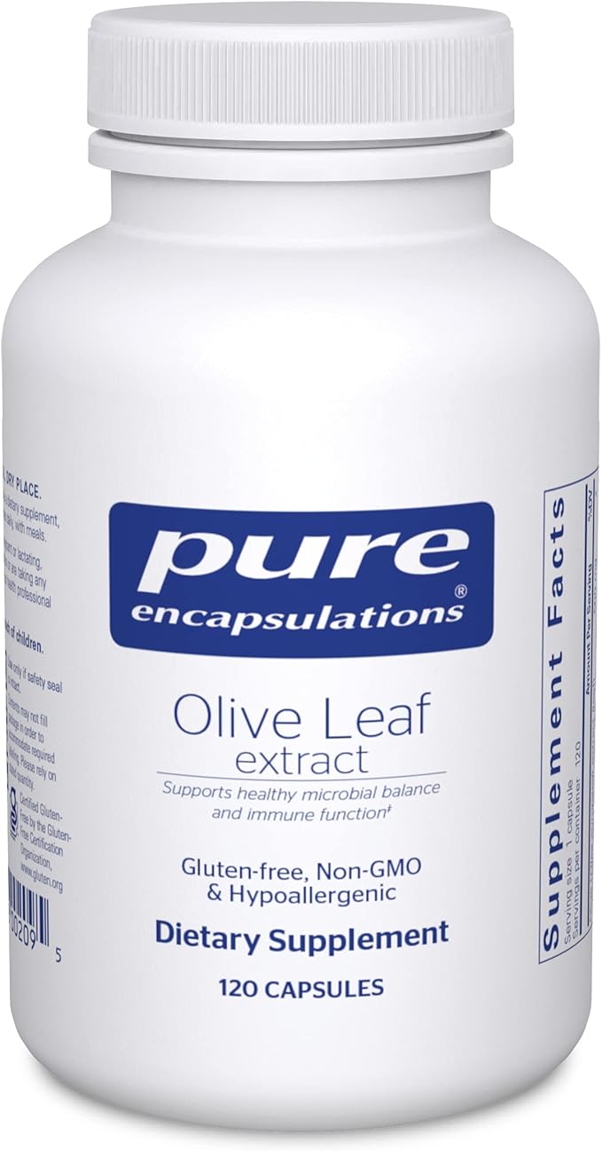 Pure Encapsulations Olive Leaf Extract | Hypoallergenic Supplement Supports Immune System and Healthy Intestinal Environment | 120 Capsules