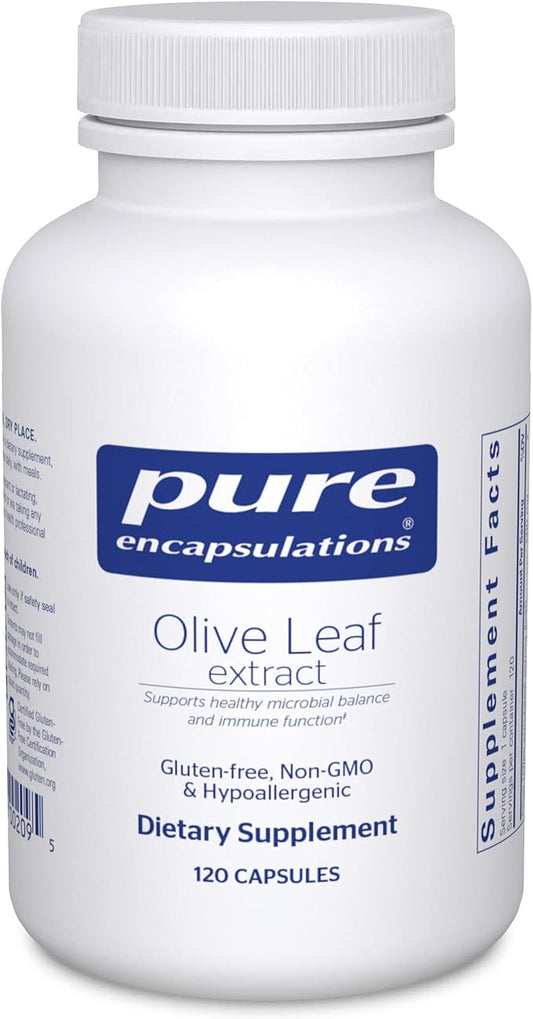 Pure Encapsulations Olive Leaf Extract | Hypoallergenic Supplement Supports Immune System and Healthy Intestinal Environment | 120 Capsules