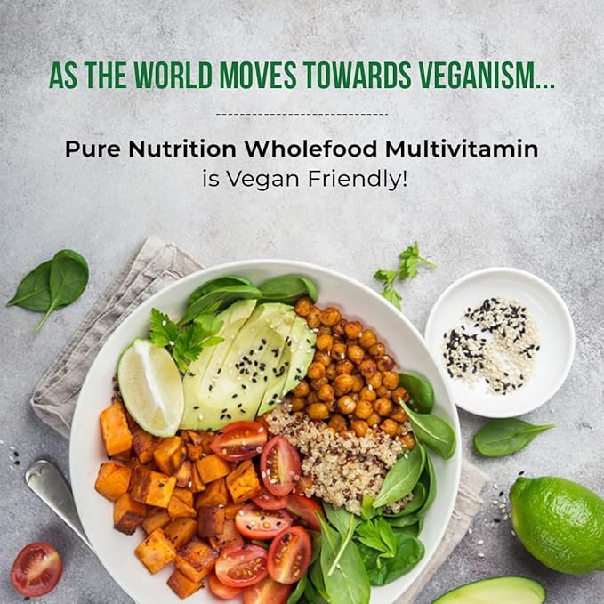 Pure Nutrition Whole Food Multivitamin for Women | 90 Tabs | One-A-Day | 100% RDA | 24 Natural Vitamins and Minerals | All Natural Plant Based Women's Multivitamin | 3 Months Supply