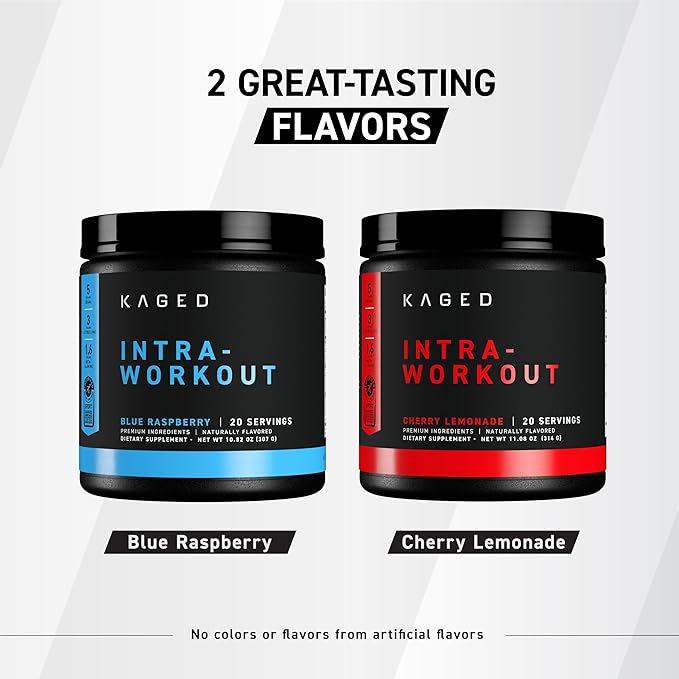 Kaged Intra-Workout Powder | in BCAAs, L-Citrulline & Beta-Alanine for Endurance | 124mg Organic PurCaf® Caffeine | Coconut Water Powder | 20 Servings | Cherry Limeade