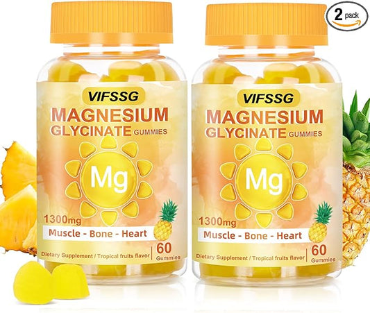 Magnesium Glycinate Gummies 500 Mg, Triple Magnesium Complex Sugar-Free Gummies with Malate 400 Mg, Citrate 400 Mg, Magnesium Supplement Chewable for Women & Men Vegan, Organic 120 Count