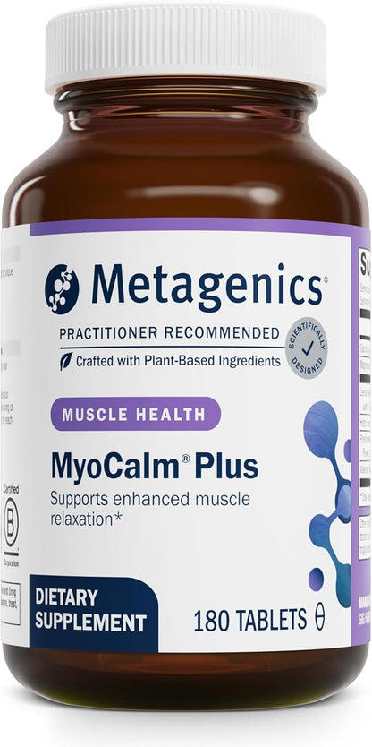 Metagenics MyoCalm Plus - with Passionflower, Valerian Root, Magnesium & Calcium - Non-GMO, Gluten-Free & Vegetarian - 60 Servings - 180 Tablets