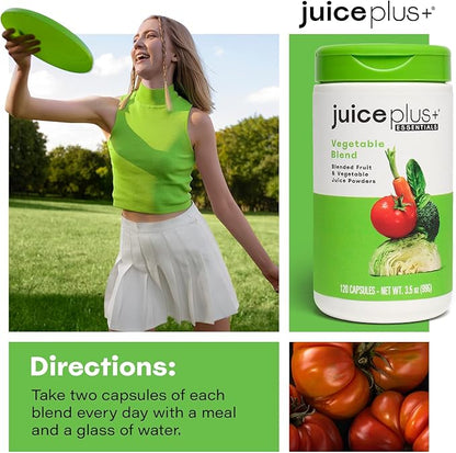 Juice Plus+ Vegetable Blend - Whole Food Vegetable Powder in Convenient Capsules - Includes Nutrients from Spinach, Kale, Broccoli, Carrot, Garlic and More - Vegan, Non-GMO - 120 Capsules
