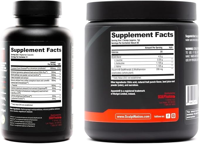 Sculpt Nation by V Shred Burn Evolved 2.0 and BCAA Powder Fruit Punch Bundle