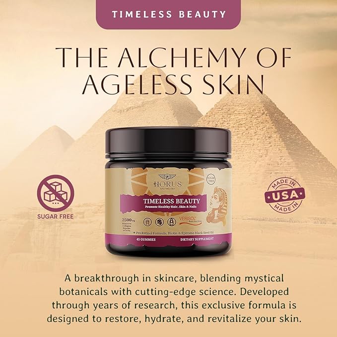 Timeless Beauty Verisol Collagen Peptides Gummies with Black Seed Oil & Biotin (45 Gummies)