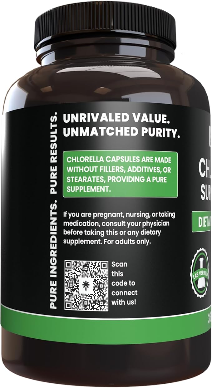 Pure Original Ingredients Chlorella (365 Capsules) No Magnesium Or Rice Fillers, Always Pure, Lab Verified