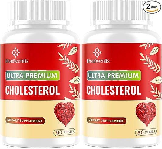 Cholesterol Supplements with Plant Sterols, Niacin, Red Yeast Rice, Bergamot, Omega-3 & Garlic - Max Absorption - 180 Softgels