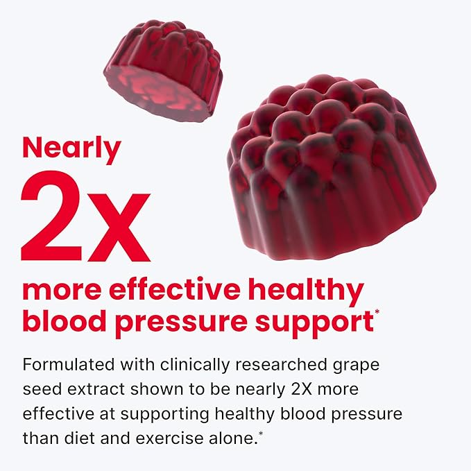 HumanN SuperBeets Heart Gummies - Beet Gummy with Energy Support, Grape Seed Extract & Beetroot Powder, Sugar Free - Pomegranate Berry Flavor, 60 Count