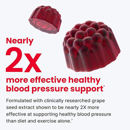 HumanN SuperBeets Heart Gummies - Beet Gummy with Energy Support, Grape Seed Extract & Beetroot Powder, Sugar Free - Pomegranate Berry Flavor, 60 Count