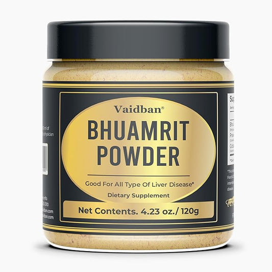 Bhuamrit Powder - Ayurvedic Liver Support Formula with Bhui Amla & Prawal Pisti - Easy Mix Dietary Supplement - 120g