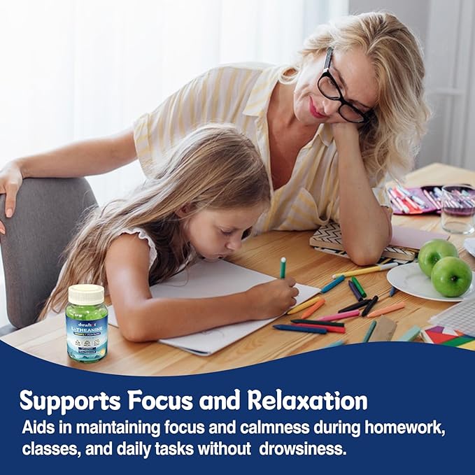 l theanine Gummy, l-theanine 400mg Supplement for Adults & Kids, Organic l'theanine Chewable for Stress Relief, Focus and Relaxation, Vegan, 120 Gummies