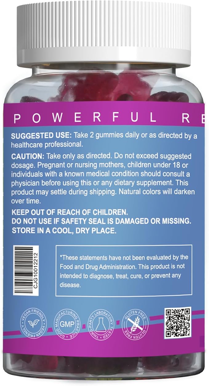 Magnesium Glycinate Gummies 400mg with L-Threonine 200mg - Sugar-Free Magnesium Potassium Supplement with Vitamin D, B6, CoQ10 for Muscle - 120 Mixed Berry Flavored Gummies