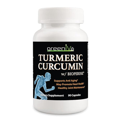 GreenIVe Turmeric Curcumin with BioPerine 90 Capsules with Curcumin 46X Higher Absorption