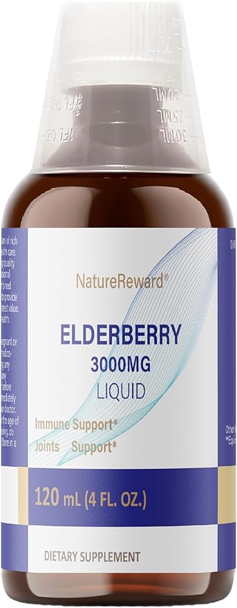 Elderberry Syrup - Organic, Immune Support Supplement, Vegan, Non-GMO, Immune Boosters, 4 Fl Oz,120ml