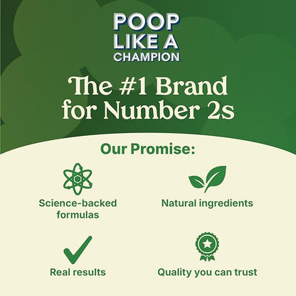 Poop Like a Champion Constipation Relief Capsules - Acai, Psyllium Husk, Ginger Root, Chlorella, Prebiotic Blend, 60 Capsules, Supports Bowel Movement, Promotes Gut Health Supplement