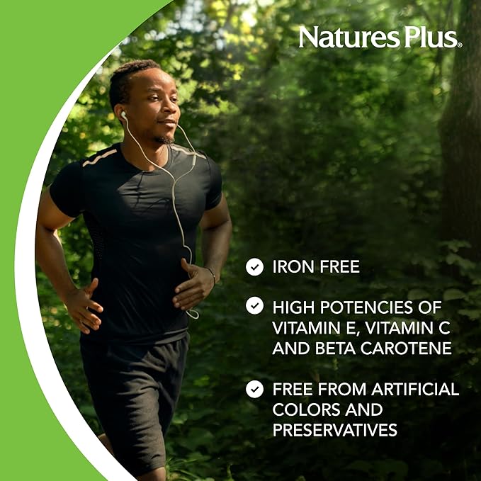 Natures Plus Ultra One Iron Free - 60 Easy to Swallow Capsules - High Potency Once Daily Multivitamin & Mineral Supplement - Natural Energy - Vegetarian, Gluten-Free - 60 Servings